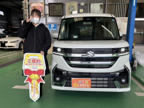  スズキ スペーシアカスタム ハイブリッド(HYBRID) XS　ご納車させて頂きました。